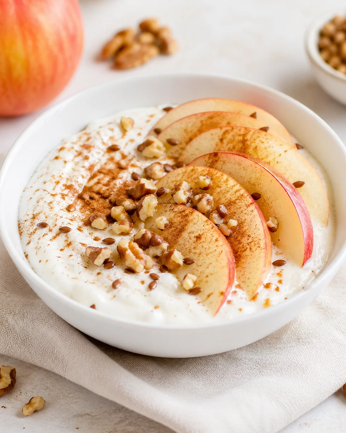 Skyr з яблуком, корицею та горіхами