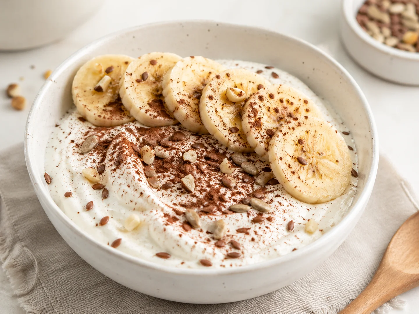 Skyr with banana and cocoa