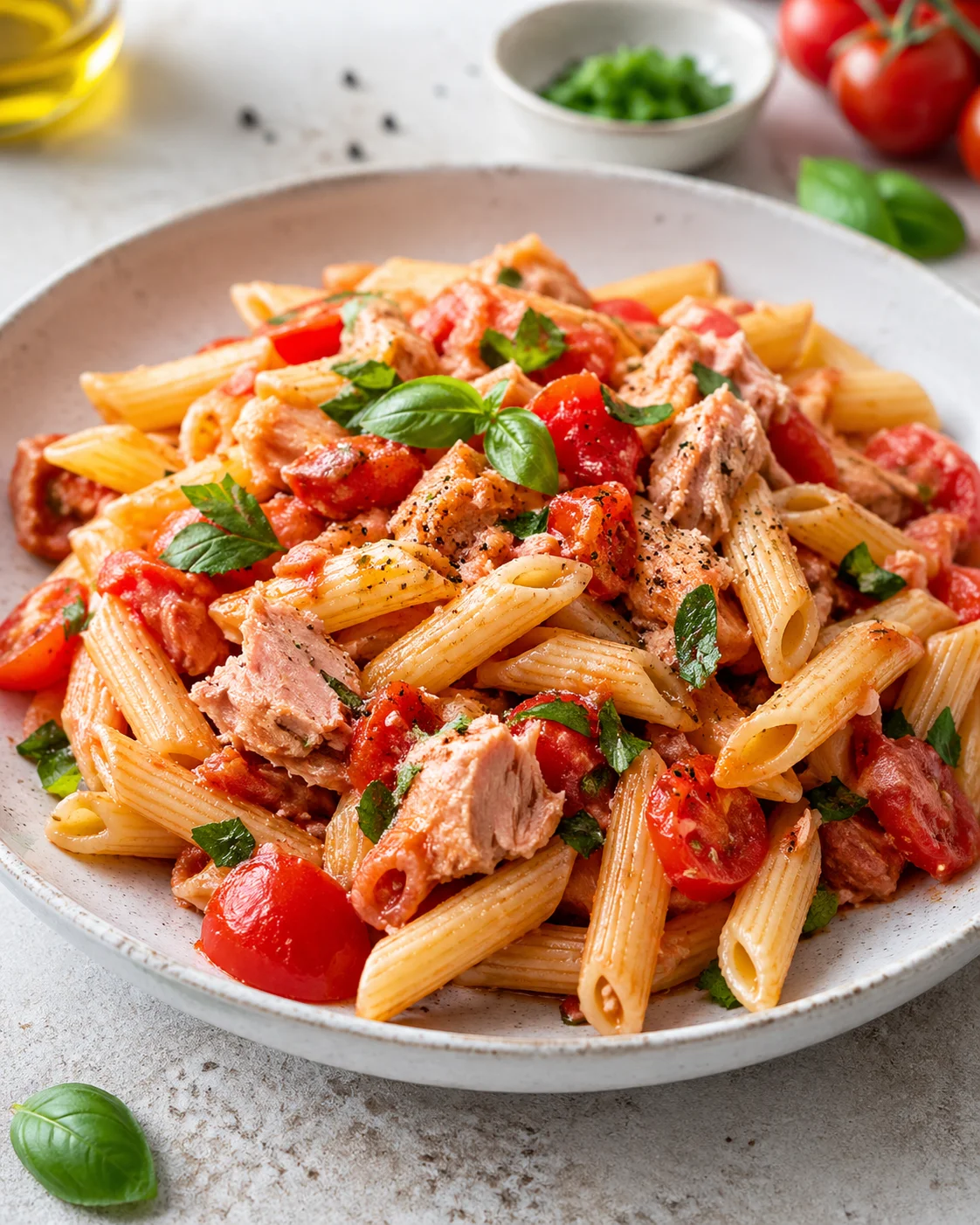 Pasta with tuna and tomatoes