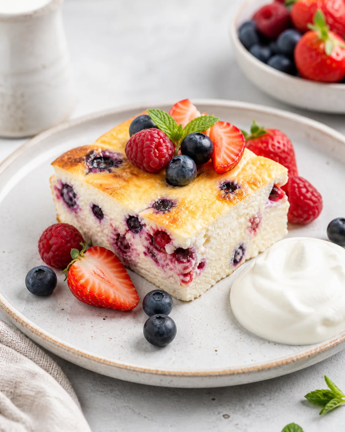 Curd cheese bake with berries