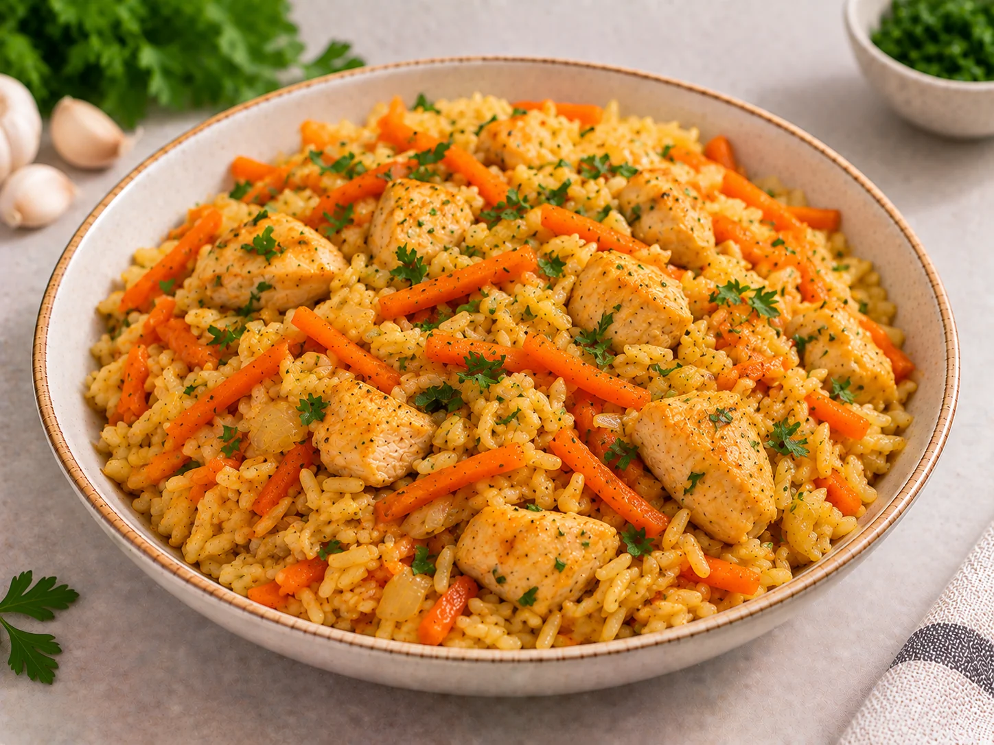 Chicken pilaf with vegetables
