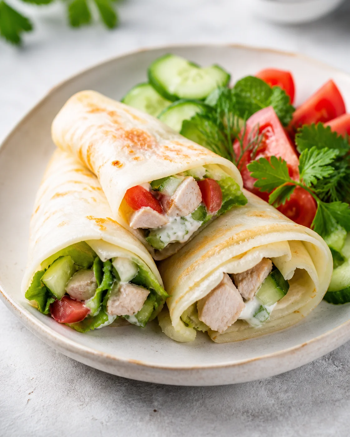 Рисові млинці з куркою та овочами
